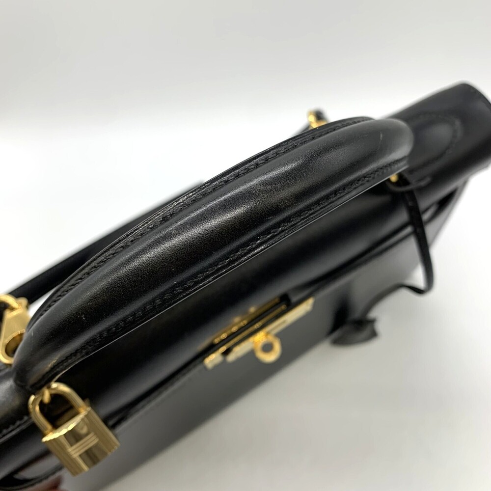 HERMES Kelly 32 Handbag, Sellier stitching, ○Y stamp, Box calf leather, Black... - Picture 5 of 12